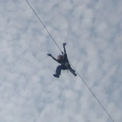 Zip line at Jungle Trek adventure park