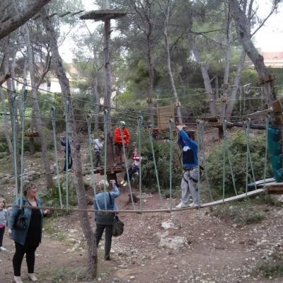 Children's rope bridge course at Jungle Trek